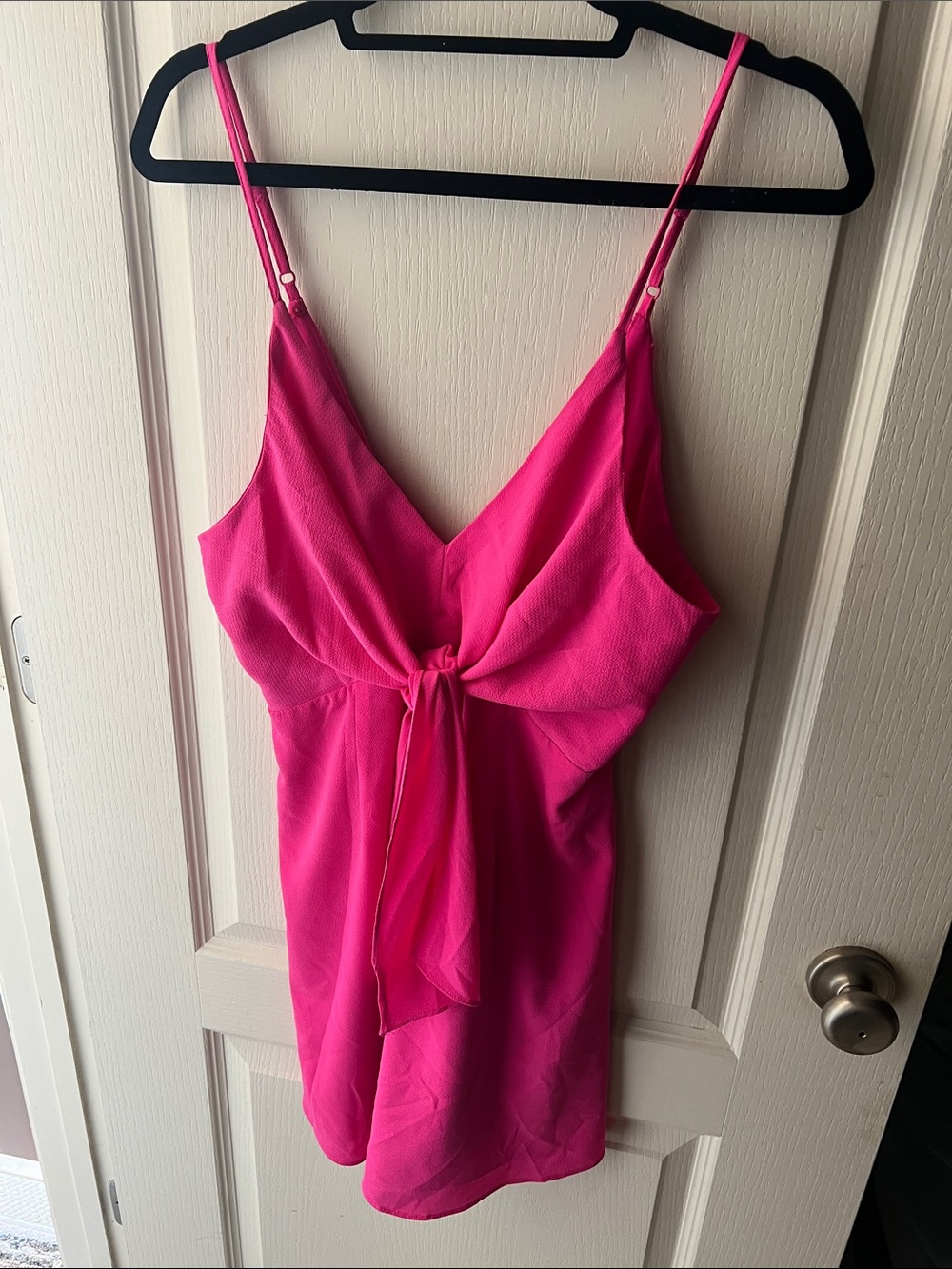 DO+BE Hot Pink Tie-Front Slip Chemise